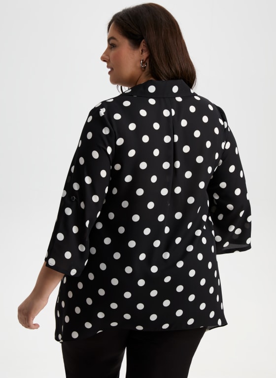 Polka Dot Asymmetrical Blouse