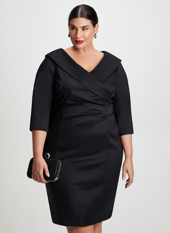 Wrap-Style Taffeta Dress