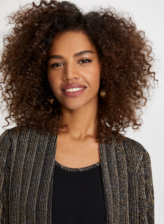 Metallic Stripe Fooler Top