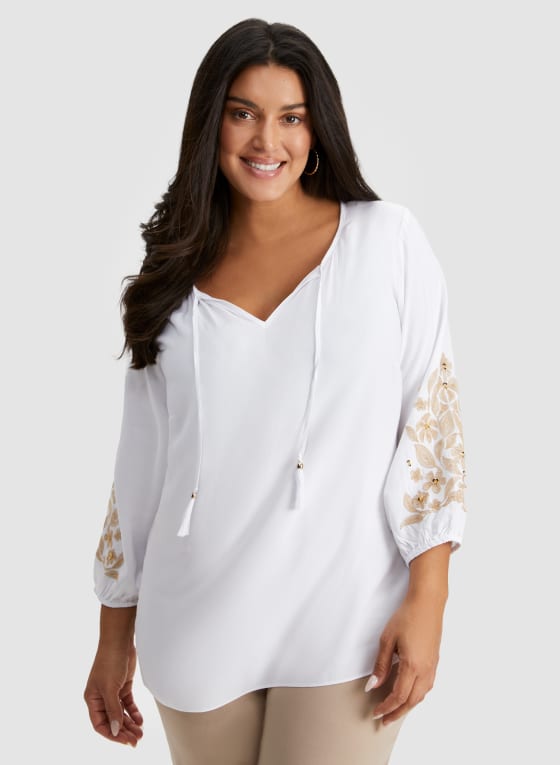 Floral Embroidery Blouse