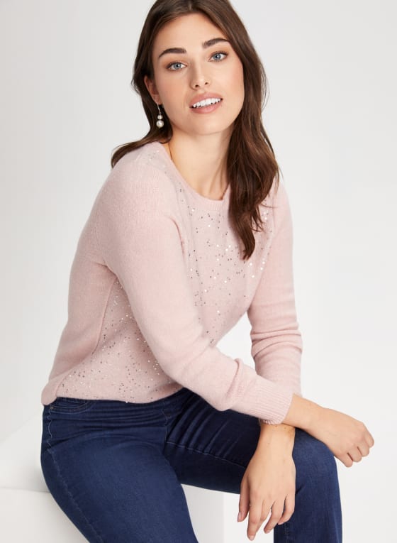 Mini Sequin Crewneck Sweater