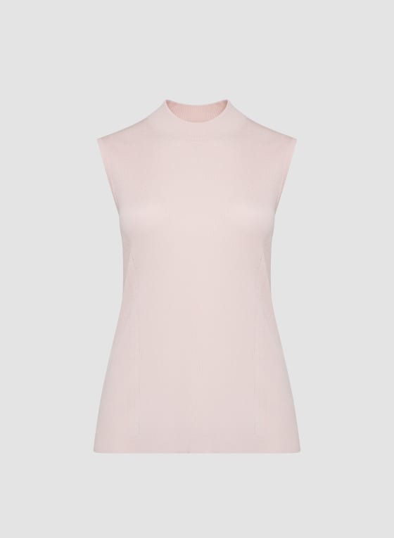 Sleeveless Mock Neck Sweater