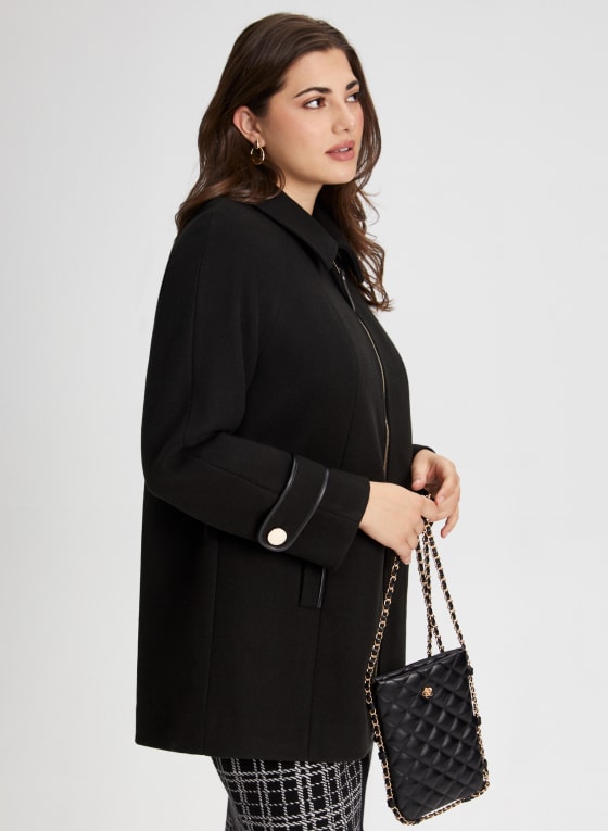Stretch Wool Blend Coat
