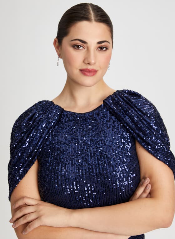 Sequin Jumpsuit with Cape