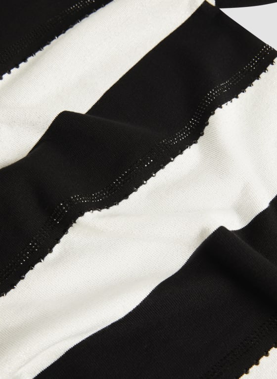 Rhinestone Detail Striped Sweater