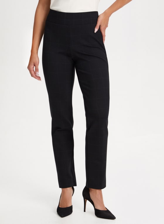 Checkered Print Pull-On Pants