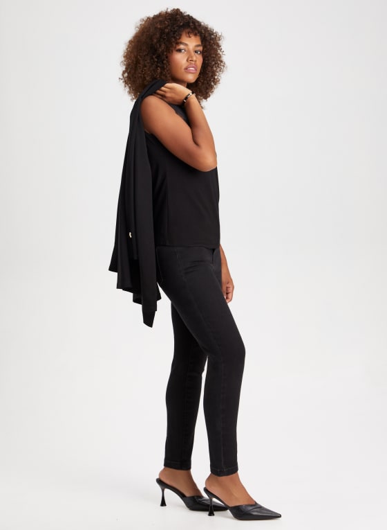 Mesh Yoke Sleeveless Top