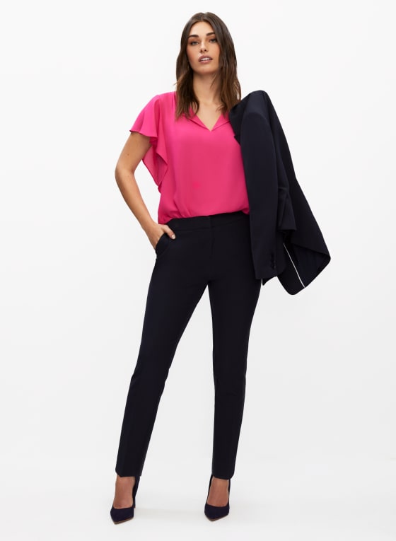 Short Ruffle Sleeve Blouse