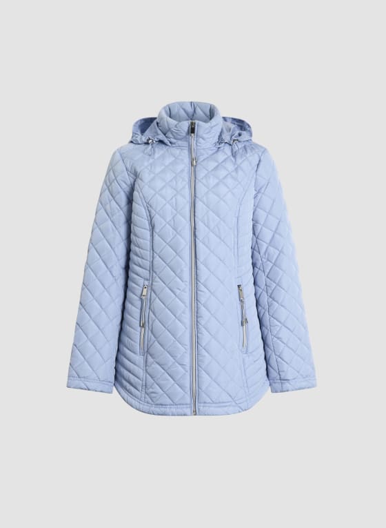 Quilted Zip Front Coat