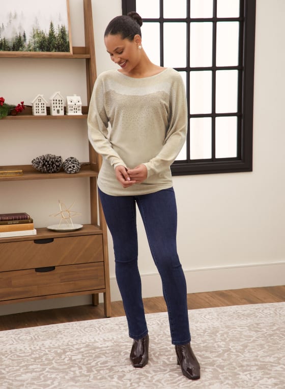 Dolman Sleeve Stud Detail Sweater
