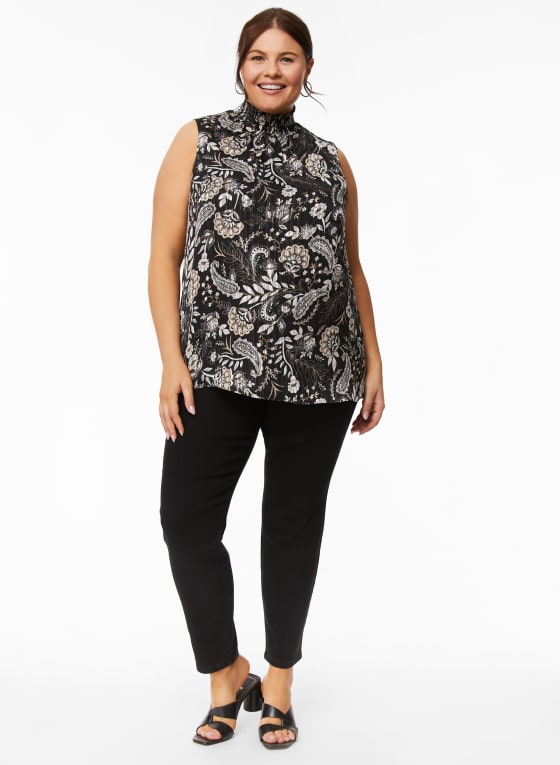 Sleeveless Paisley Motif Top
