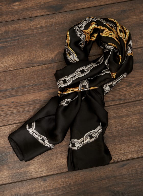 Two-Tone Chain Print Scarf