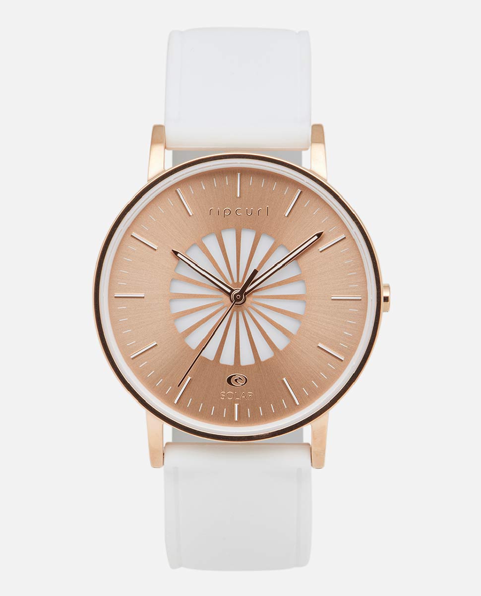 Latch Solar Silicone Rose Gold Watch