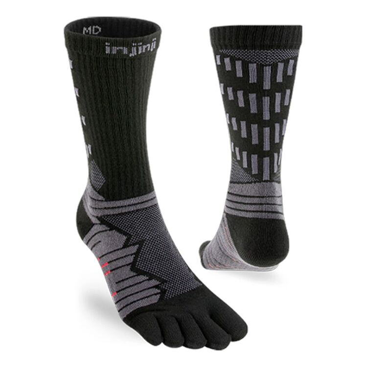 Injinji Unisex Ultra Run Crew Socks Obsidian