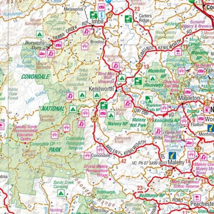 Hema South East Queensland Map Multicoloured