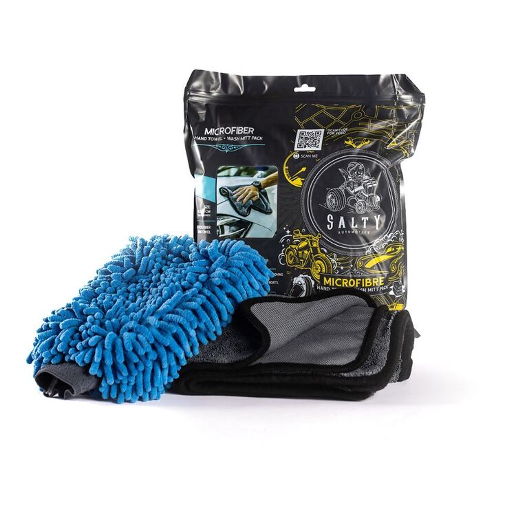 Salty Captain Hand Mitt And Towel Combo Grey