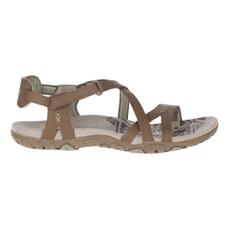 Merrell Women's Sandspiur Rose Leather Sandals Dark Earth