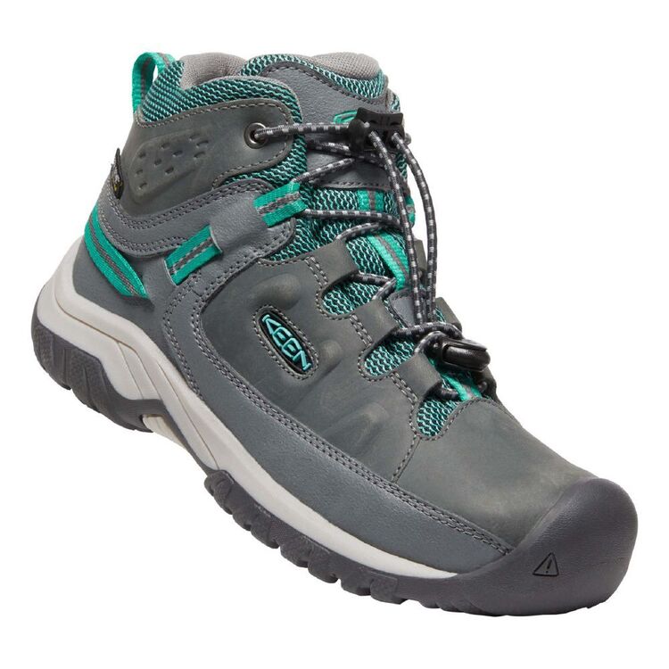 Keen Youth Targhee Waterproof Mid Hiking Boots Steel Grey Porcelain