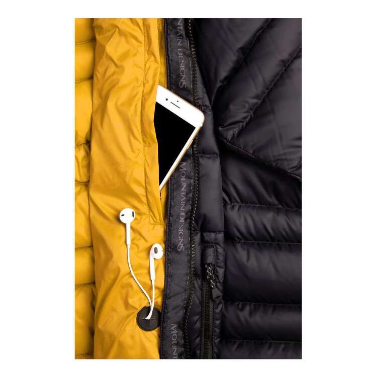 Mountain Designs Men's Peak 700 Down Jacket Black & Yellow
