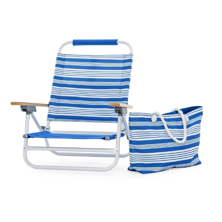 Life! Deluxe Chair with Bag Blue Nautical