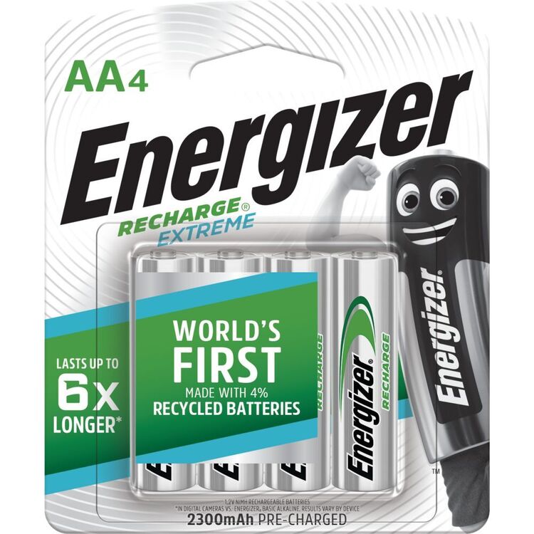 Energizer Rechargeable 2300mAh AA Batteries 4 Pack Multicoloured AA