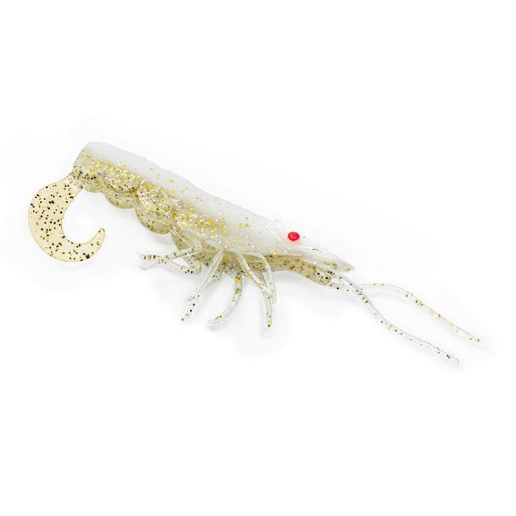 Chasebaits 60mm Curly Prawn Soft Plastic Lure Milk Flash 60 mm