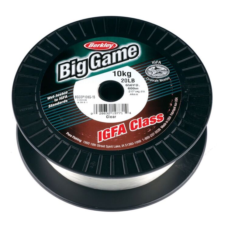 Berkley Big Game IGFA Monofilament Line Clear