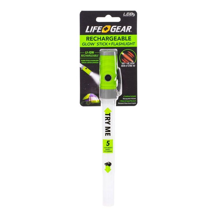 Life + Gear 30 Lumen Rechargable Glowstick Torch Multicoloured 30 Lumens