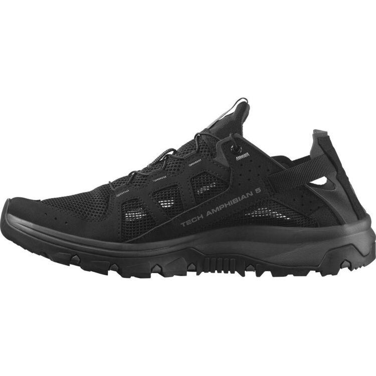 Salomon Men's Techamphibian 5 Sandal Black, Magnet & Monument
