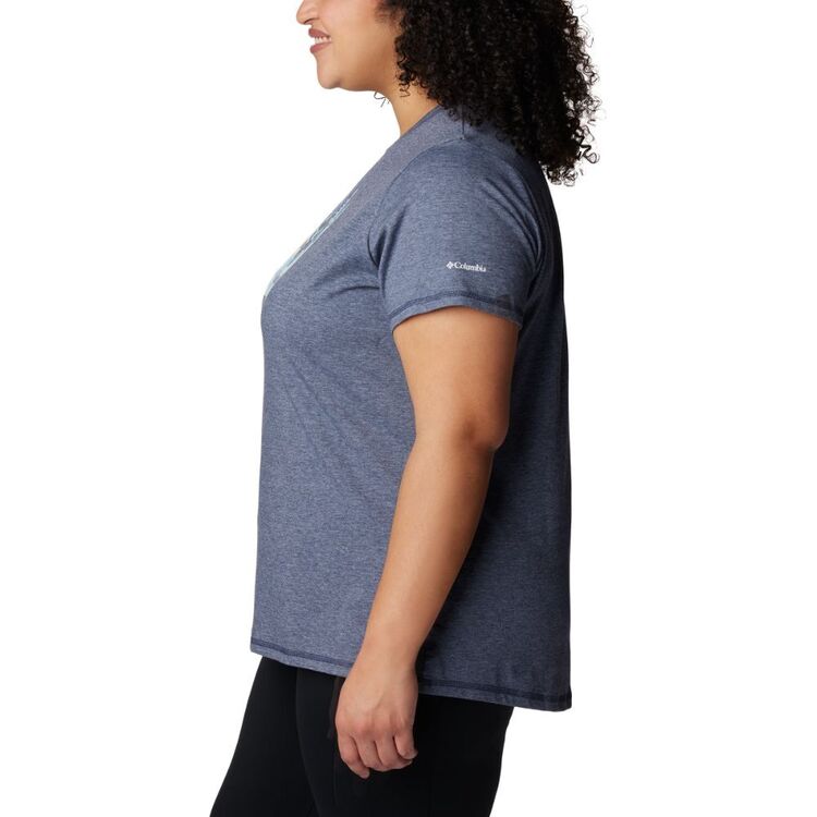 Columbia Women's Plus Size Sun Trek Tee Nocturnal / Swirl Graphic