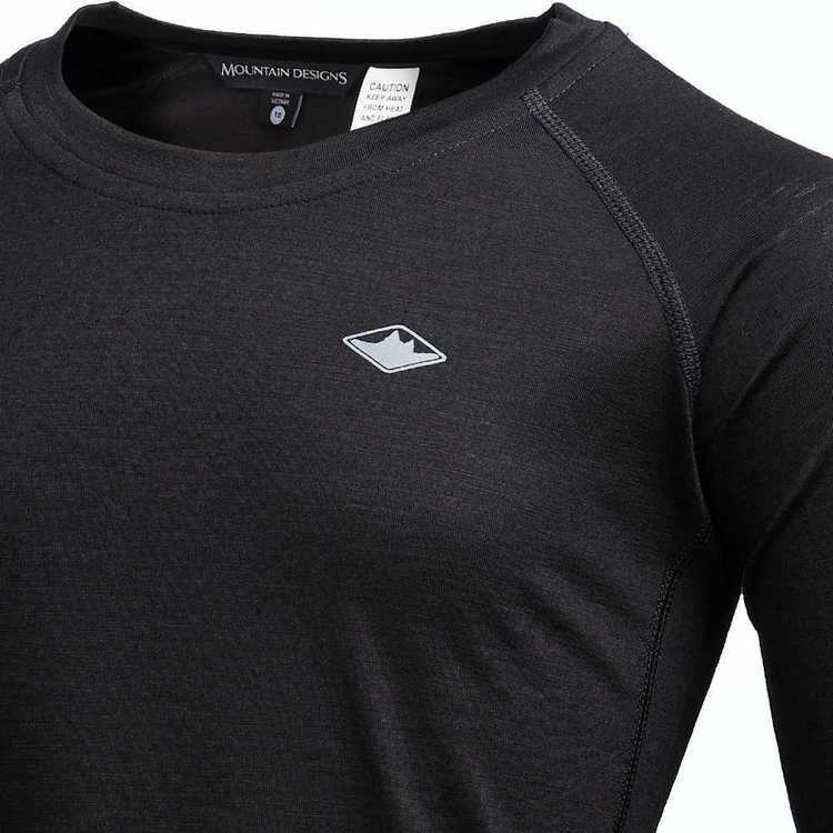 Mountain Designs Kids' Merino Blend Long Sleeve Top Black
