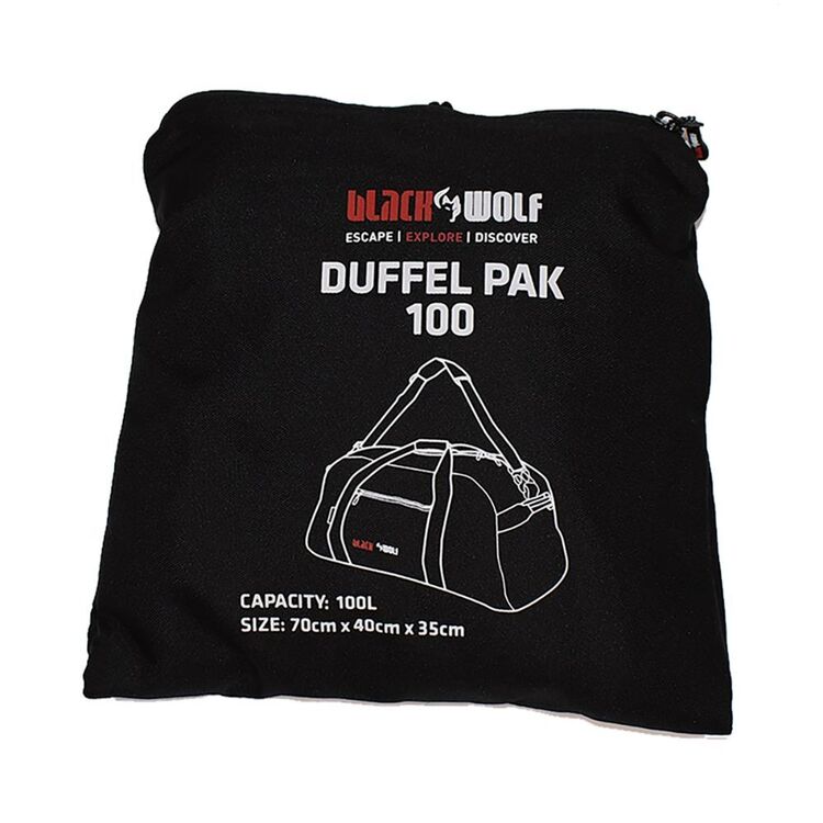 BlackWolf 100L Packaway Dufflepack Black