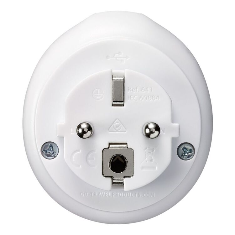 Go Travel Adaptor AUS-EU + USB White