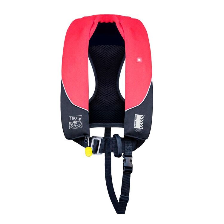 Burke Marine Adult Navigator 150N Automatic Inflatable PFD Lifejacket with Harness Red & Blue
