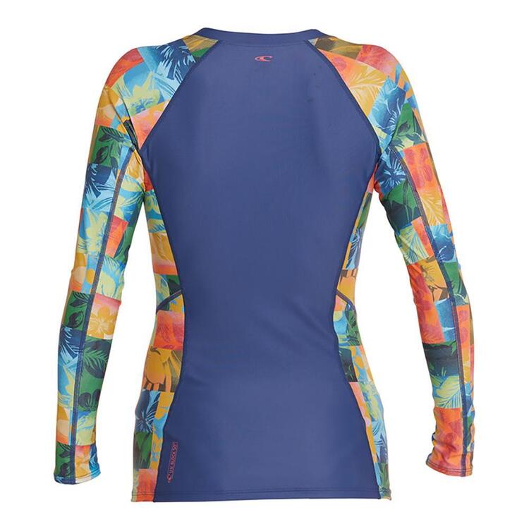 O'Neill Women's Laney Full Zip Short Sleeve Rash Vest Susie Stripe