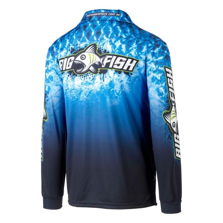 Bigfish Adults' Blue Scales Sublimated Polo Shirt Blue