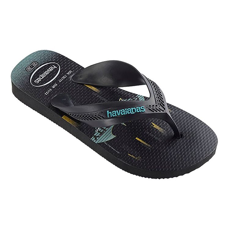 Havaianas Kids' Hero Max Thongs Black, Black and Blue