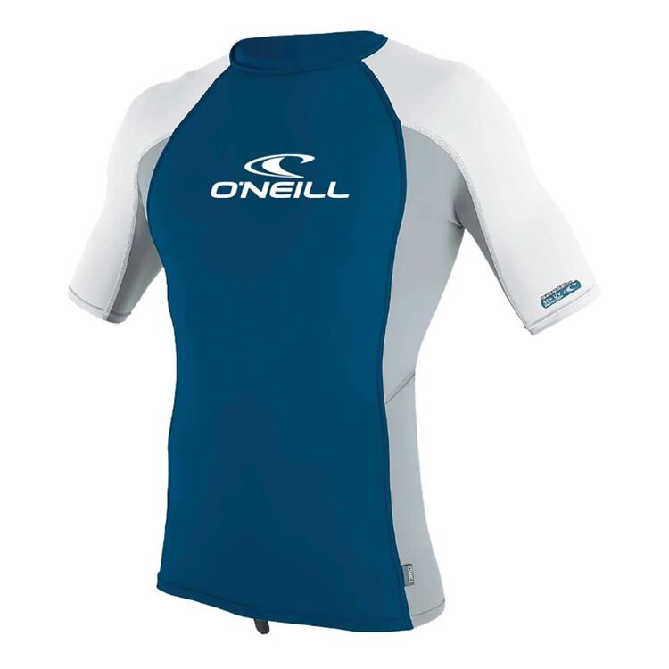 O'Neill Boys' Basic Short Sleeve Rash Vest White & Grey