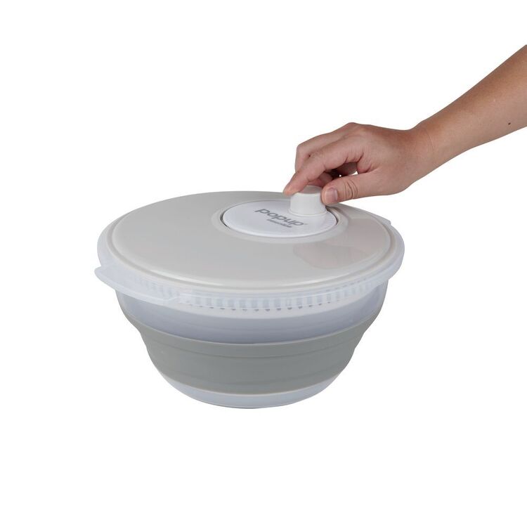 Pop Up Essentials Adjustable Colander Beige & Grey