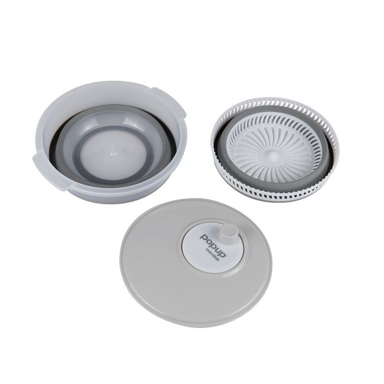 Pop Up Essentials Adjustable Colander Beige & Grey