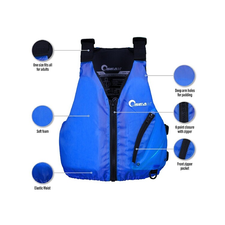 Seak L50S MF50 Kayak & Canoe PFD Blue