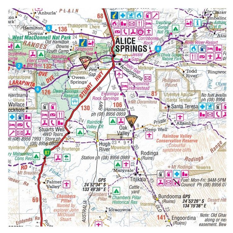 Hema Central Australia Map Multicoloured