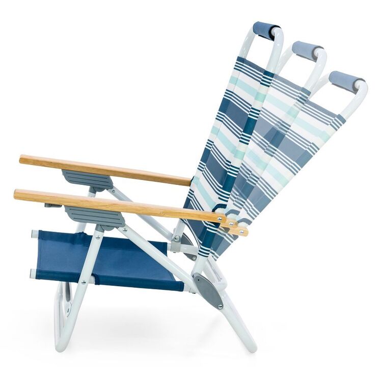 Life! Beach Chair With Table Deluxe Blue