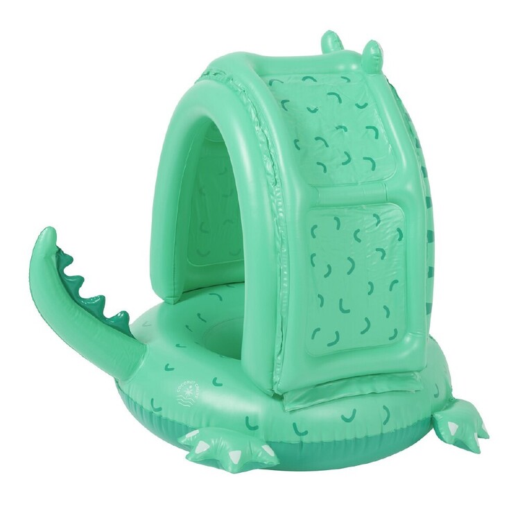 Coconut Grove Canopy Pool Float Croc Green