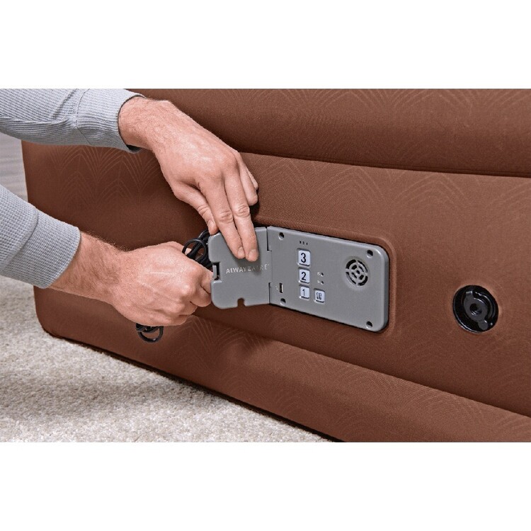 Bestway Alwayzair Fortech Double High Queen Airbed with Pump Cream Brown