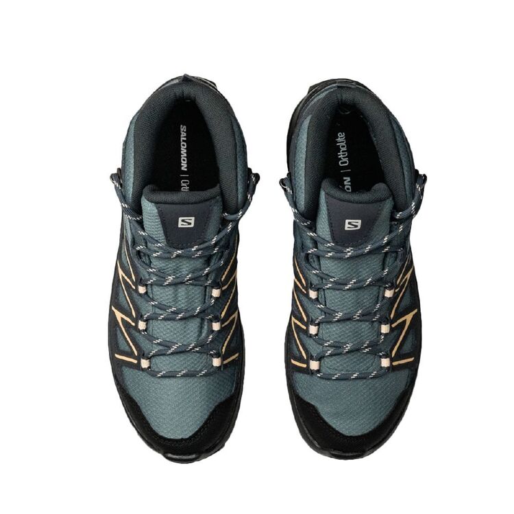 Salomon Women's Daintree Gore-Tex Mid Hiking Boots Stormy Weather, Ebony, Almond Cream