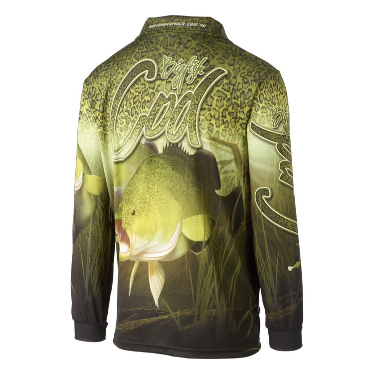 Bigfish Cod Skin Sublimated Polo Shirt Green