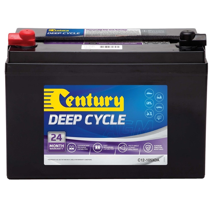 Century Deep Cycle AGM Battery Black