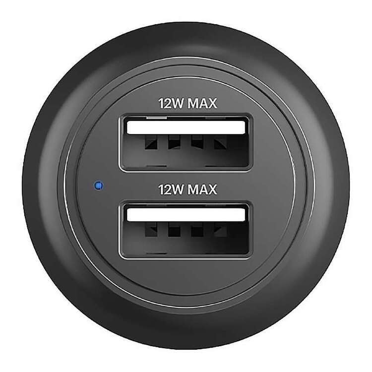 Cygnett 12W Dual USB-A Car Charger Black 12W