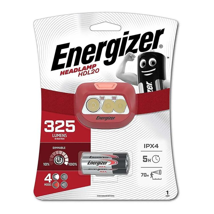 Energizer HDL20 325 Lumen 3AAA Headlamp Red 325 Lumens